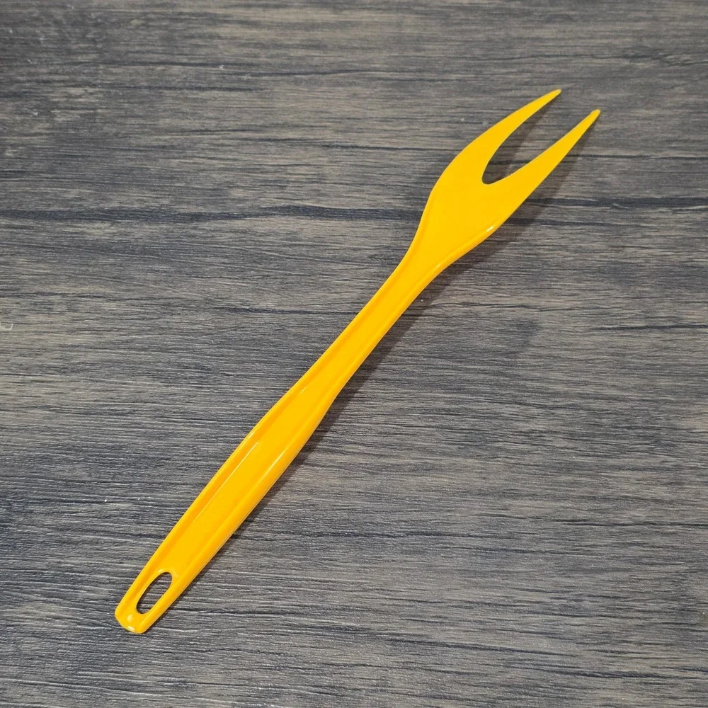 Vintage Foley Harvest Gold Yellow Nylon Meat Poultry Serving Fork USA Retro